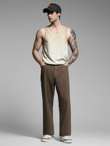 Men's Brown Casual Regular Fit Solid  Chinos