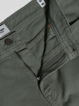 Men's Green Work Regular Fit Solid  Chinos