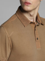 Men's Brown Casual Oversized Fit Solid Half Sleeves Polo Tshirt