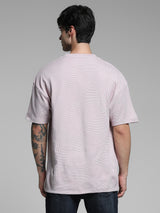 Men's Purple Casual Oversized Fit Printed Half Sleeves Tshirt