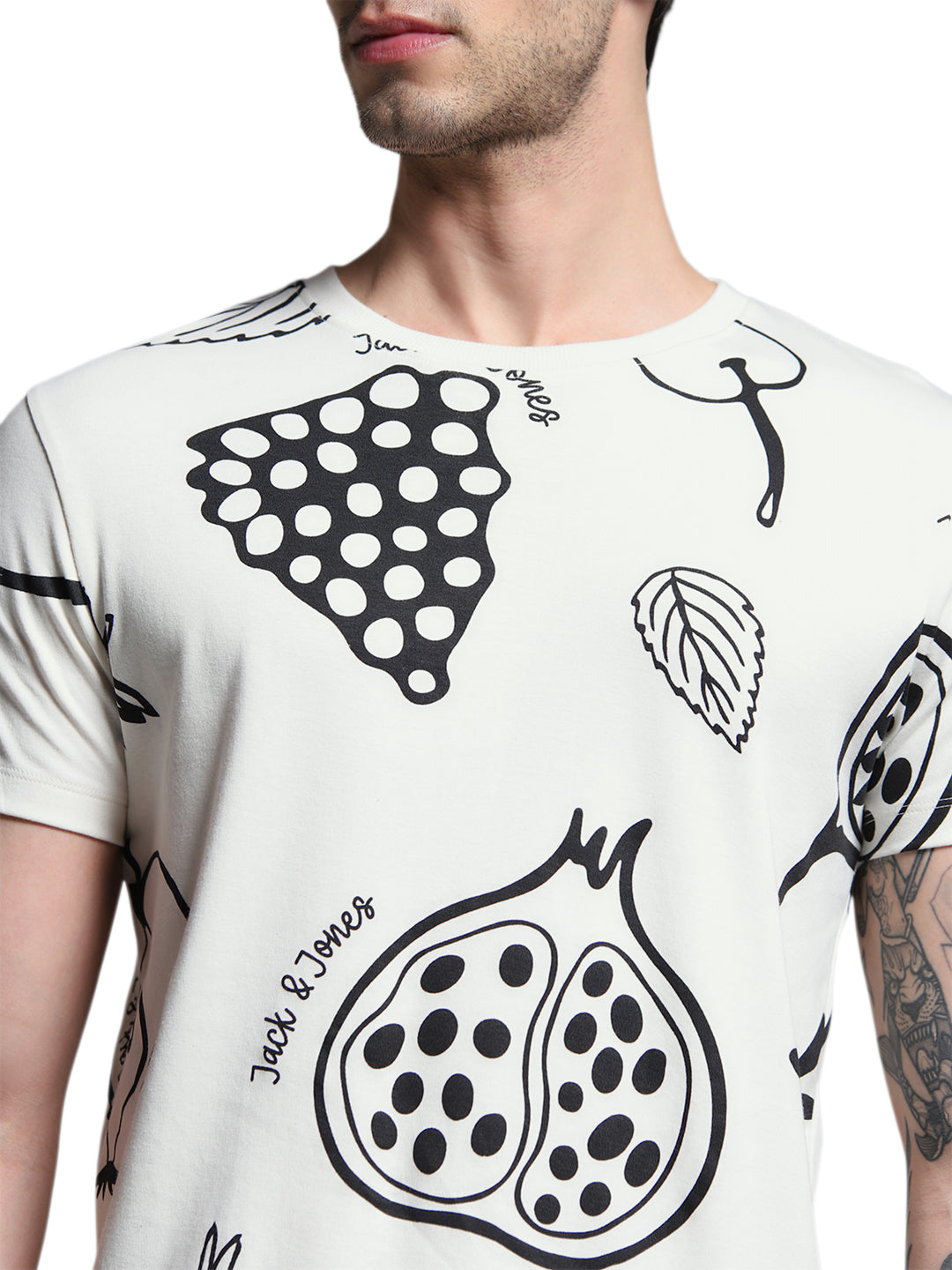 Men's White Slim Fit Tshirt