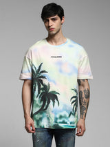 Men's Multicolor Casual Oversized Fit Printed Half Sleeves Tshirt