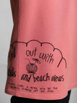Men's Pink Casual Oversized Fit Printed Half Sleeves Tshirt