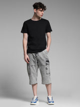 Men's Black Casual Regular Fit Solid Half Sleeves Tshirt
