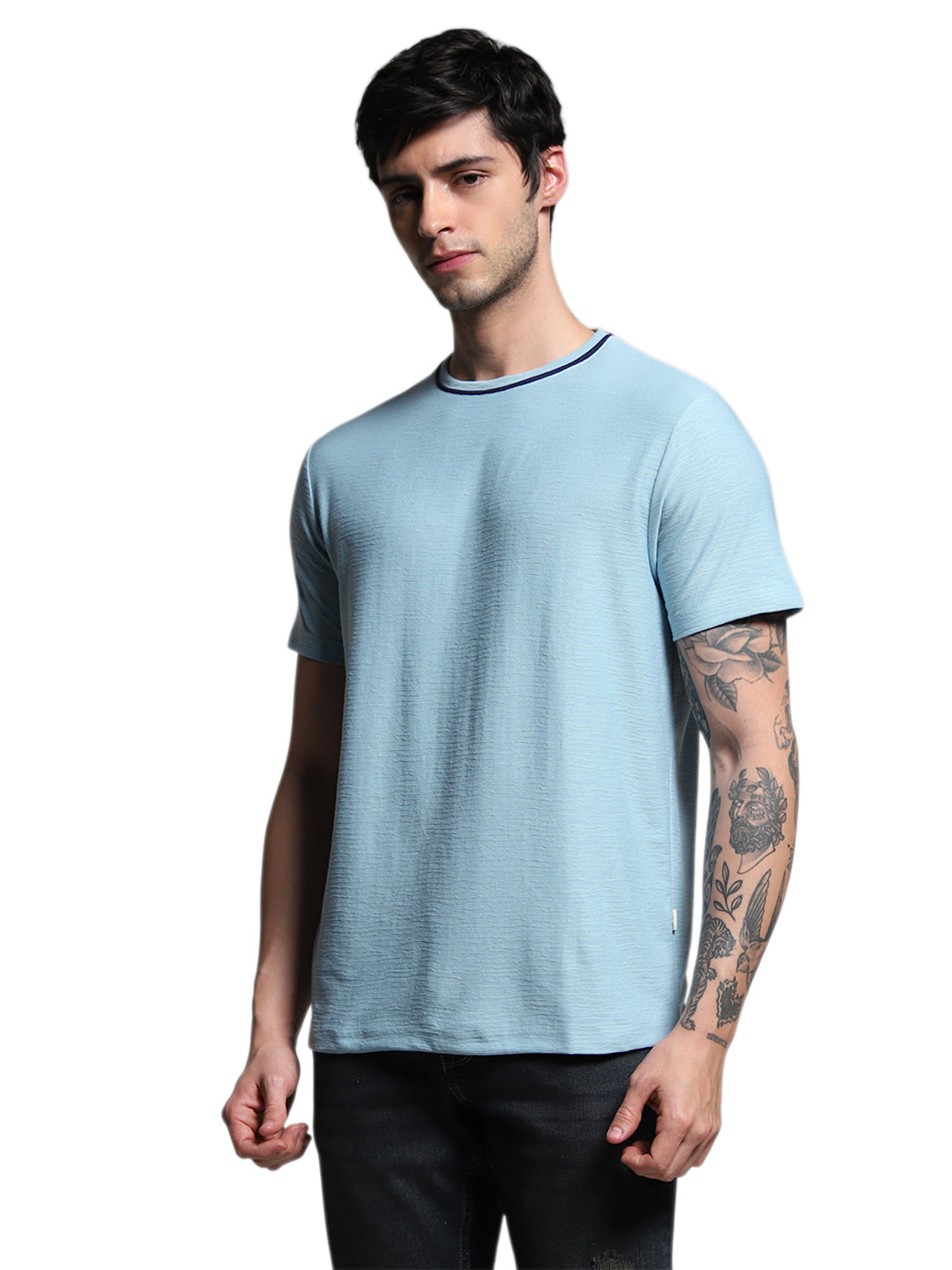 Men's Blue Regular Fit Tshirt