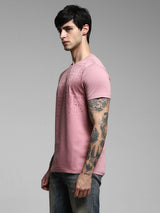 Men's Purple Casual Slim Fit Solid  Tshirt