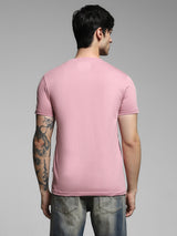 Men's Purple Casual Slim Fit Solid  Tshirt