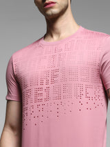 Men's Purple Casual Slim Fit Solid  Tshirt