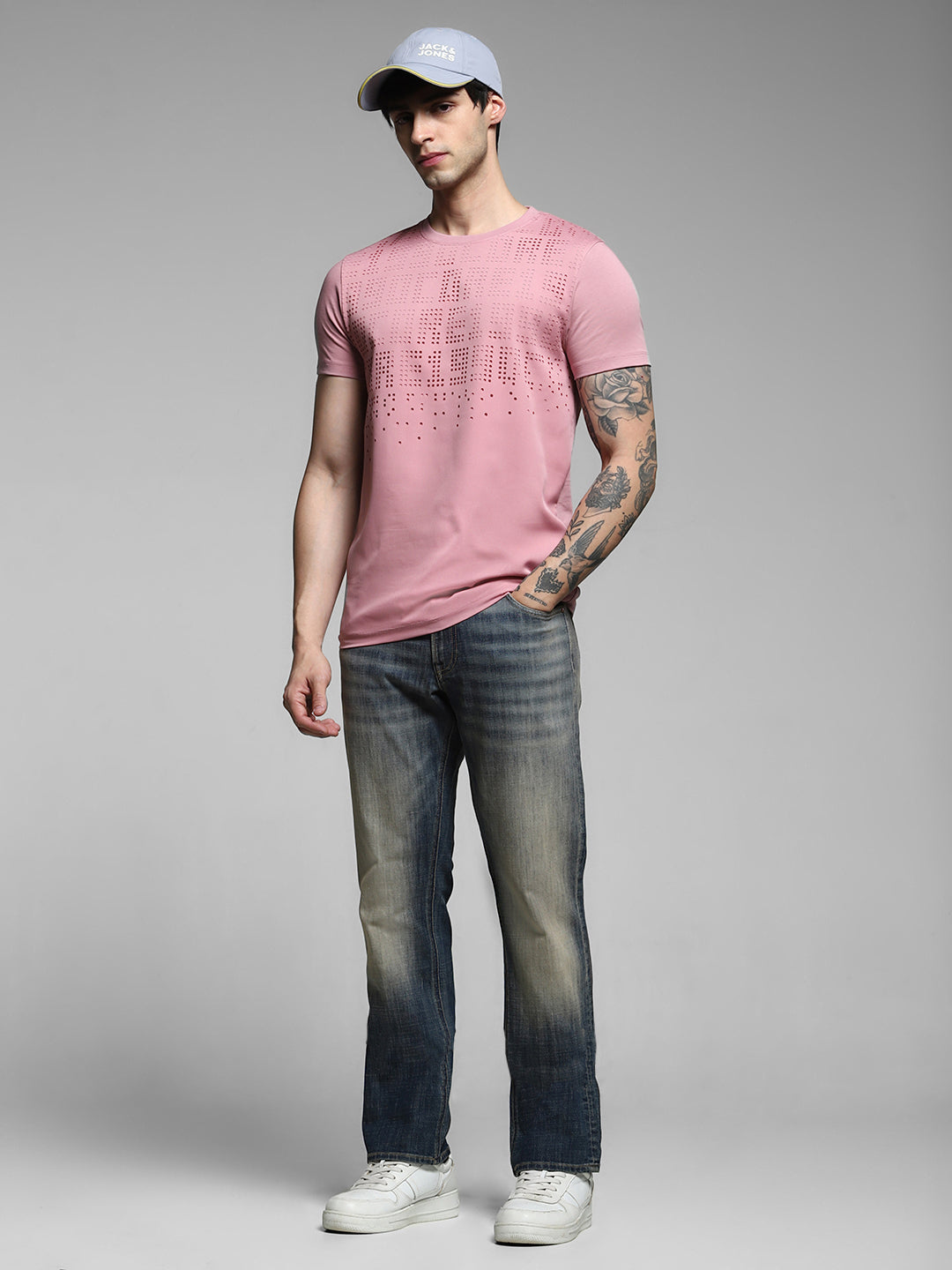 Men's Purple Casual Slim Fit Solid  Tshirt