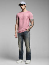 Men's Purple Casual Slim Fit Solid  Tshirt