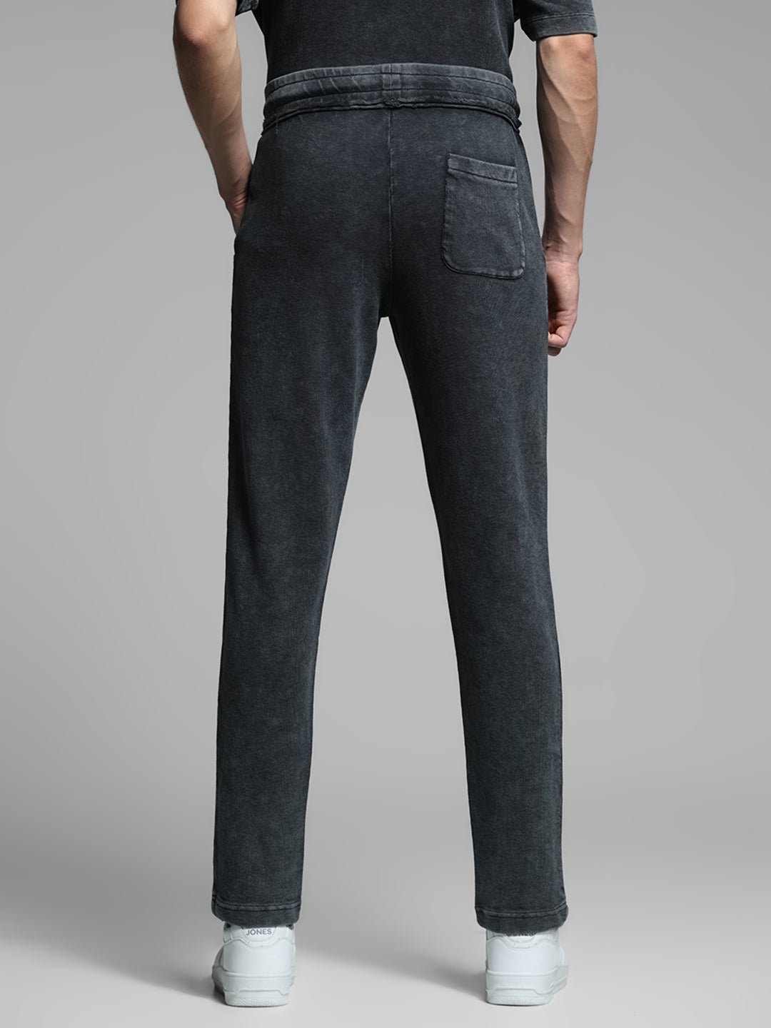 Men's Black Casual Regular Fit Solid  Track Pant