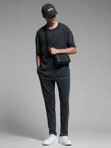 Men's Black Casual Regular Fit Solid  Track Pant