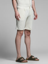 Men's White Casual Regular Fit Solid  Shorts
