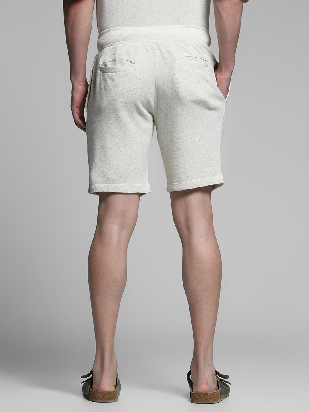 Men's White Casual Regular Fit Solid  Shorts