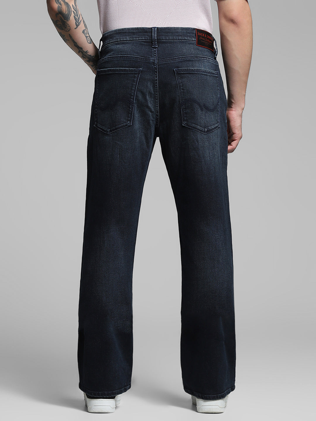 Men's Blue Casual Bootcut Solid  Jeans