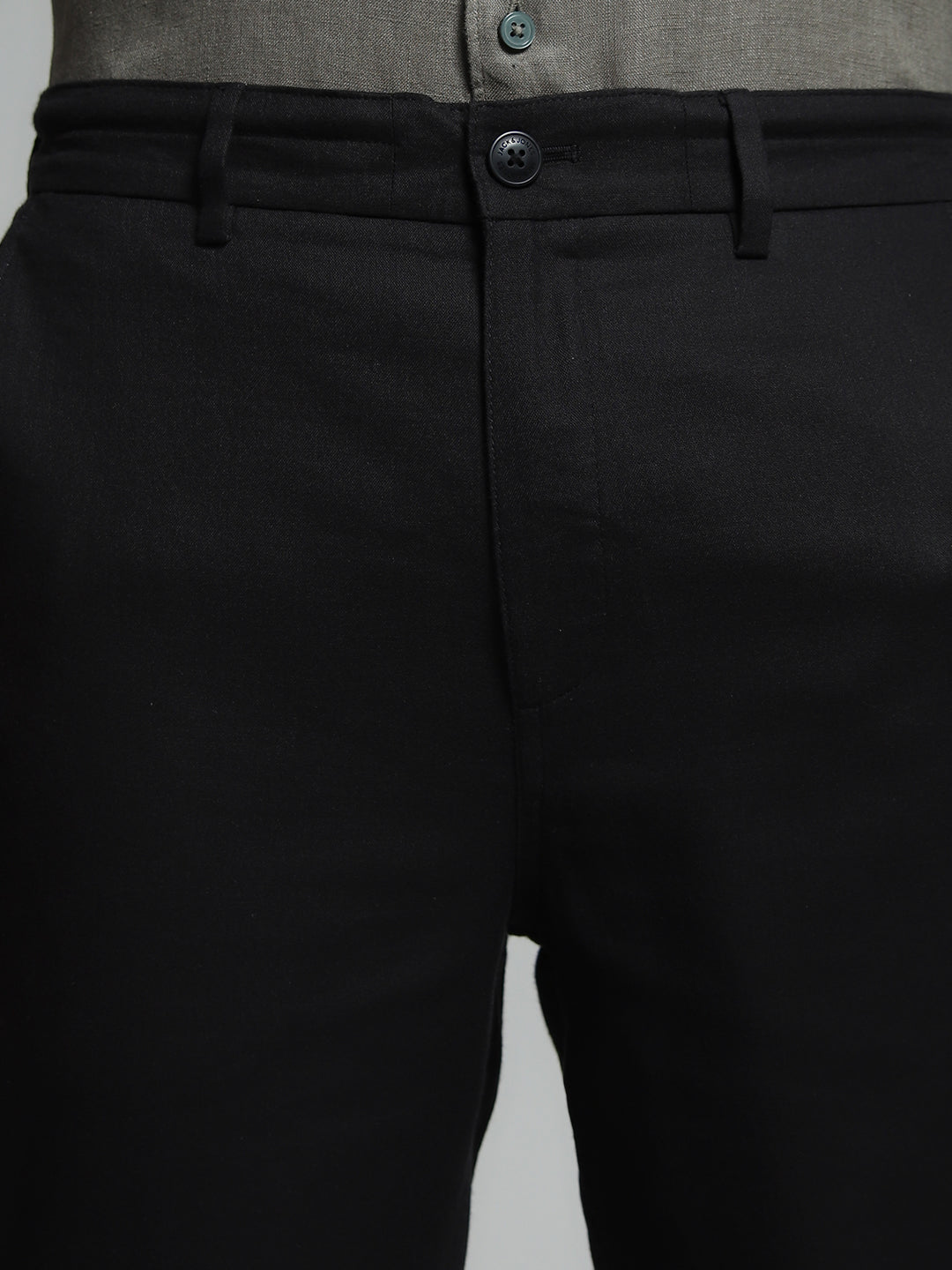 Men's Black Work Slim Fit Solid  Chinos