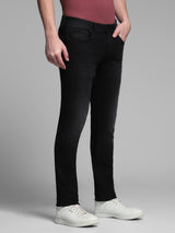 Men's Black Casual Slim Fit Solid  Jeans