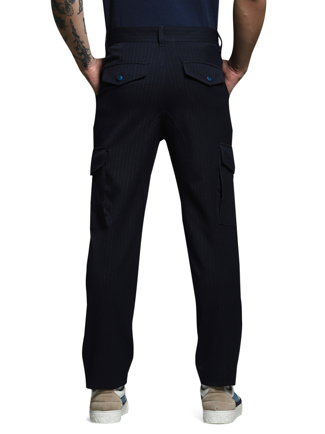 Men's Navy Straight Fit Cargo
