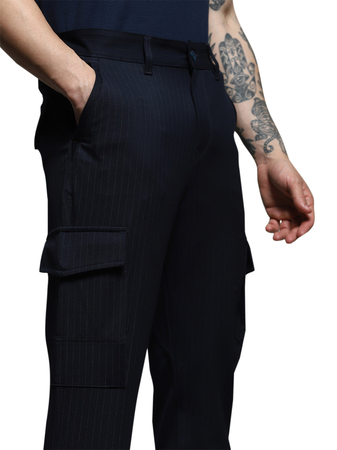 Men's Navy Straight Fit Cargo