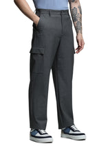 Men's Grey Straight Fit Cargo