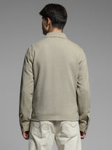Men's Biege Casual Regular Fit Solid Full Sleeves Jacket