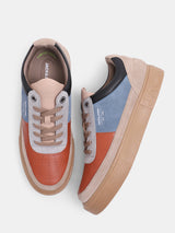 Men's Beige Casual Colourblocked Sneakers