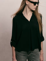 Women's Black Casual Solid Full Sleeves Shirt