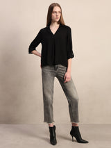 Women's Black Casual Solid Full Sleeves Shirt