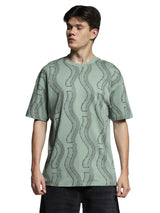 Men's Green Oversized Fit Tshirt