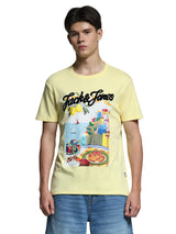 Men's Yellow Regular Fit Tshirt