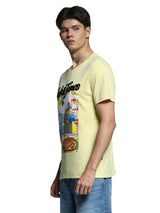 Men's Yellow Regular Fit Tshirt