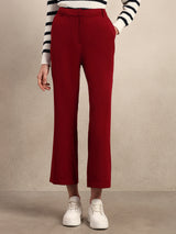 Women's Maroon Casual Solid Straight Pant