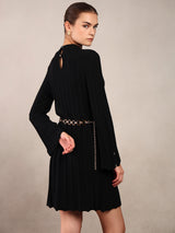 Women's Black Casual Solid Straight Bodycon Dress