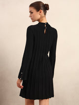 Women's Black Casual Solid Straight Bodycon Dress