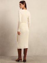 Women's Off White Casual Solid Straight Bodycon Dress