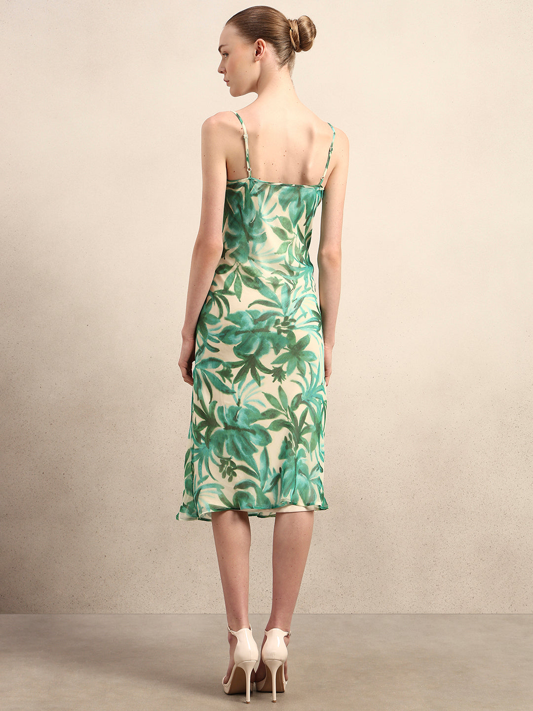 Women's Green Party Printed Bodycon Dress