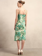 Women's Green Party Printed Bodycon Dress