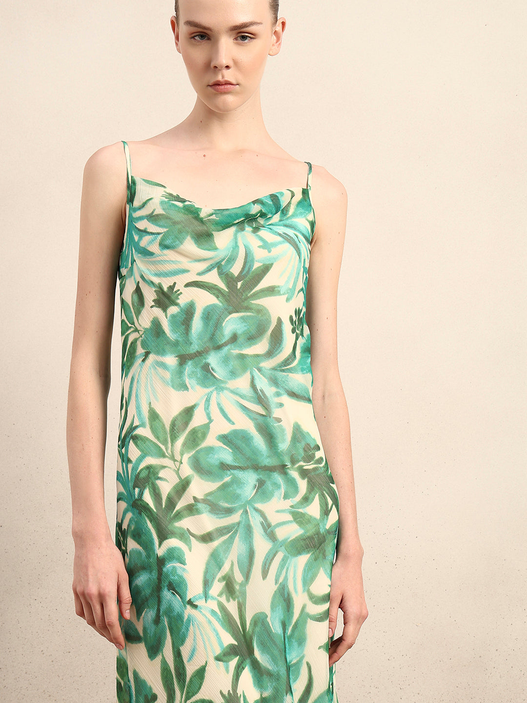 Women's Green Party Printed Bodycon Dress