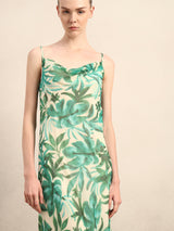 Women's Green Party Printed Bodycon Dress
