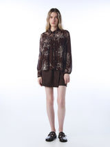 Women's Brown Casual Self-Design Full Sleeves Shirt