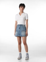 Women's White Casual Solid Half Sleeves Polo Tshirt