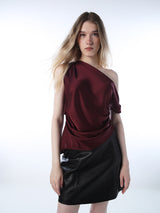 Women's Maroon Casual Solid Sleeveless Top