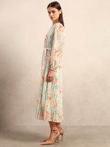 Women's Off White Casual Printed A-Line Dress