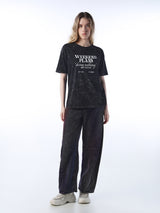 Women's Black Casual Printed Half Sleeves Tshirt