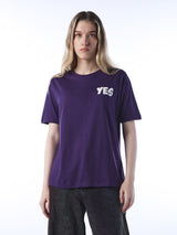 Women's Purple Casual Printed Half Sleeves Tshirt