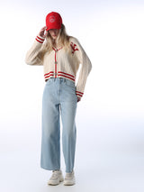 Women's Blue Casual Solid High Rise Wide Leg Jeans