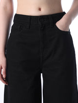 Women's Black Casual Solid High Rise Wide Leg Jeans