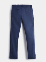 Boys Blue Casual Solid Cotton Trouser