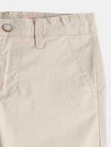 Boys Beige Casual Solid Cotton Trouser