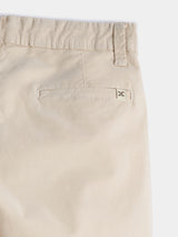 Boys Beige Casual Solid Cotton Trouser